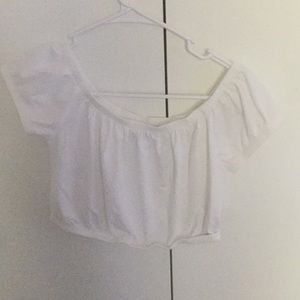White off the shoulder crop top